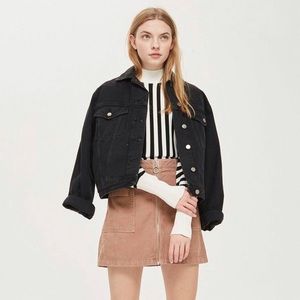 TOPSHOP Corduroy Moto Skirt with Zipper